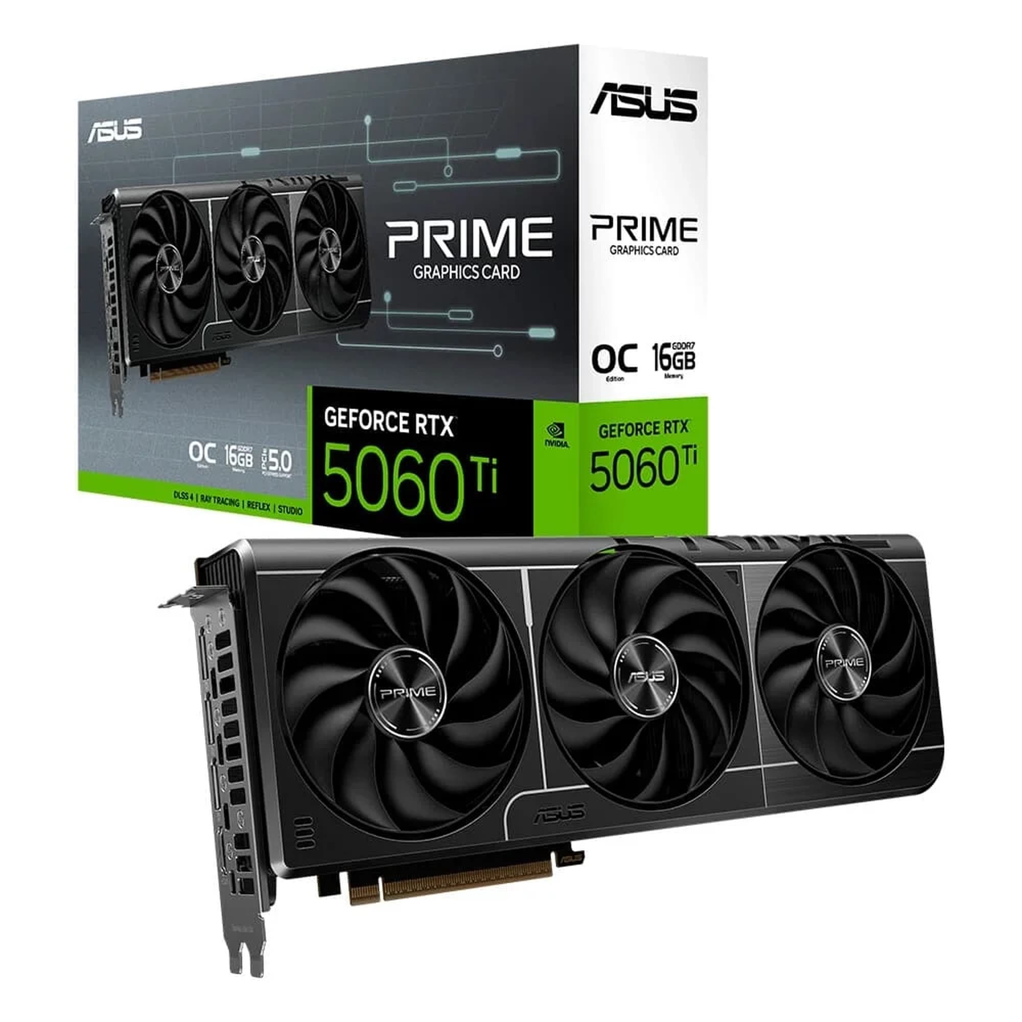 PLACA DE VIDEO GEFORCE RTX 5060 TI 16GB ASUS PRIME- GDDR7, 128 BITS, 2602MHZ, OPENGL 4.6, RAY TRACING