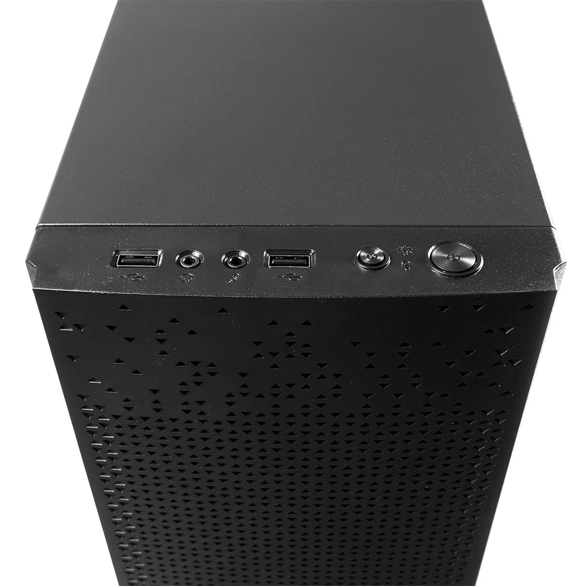 GABINETE PRETO BASICO COM FONTE 200W E USB FRONTAL