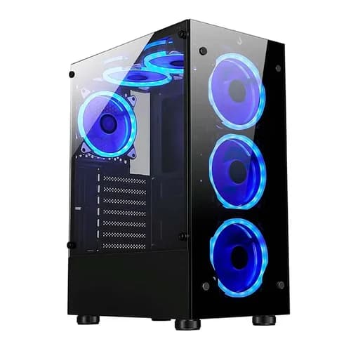 GABINETE GAMER RISE MODE GLASS BLACK LATERAL E FRONTAL VIDRO TEMPERADO (SEM FAN) RM-CA-06X-FB