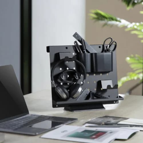 SUPORTE HEADSET + ORGANIZADOR DE MESA CUSTOMIZAVEL PRETO PCYES - SO-DA06P