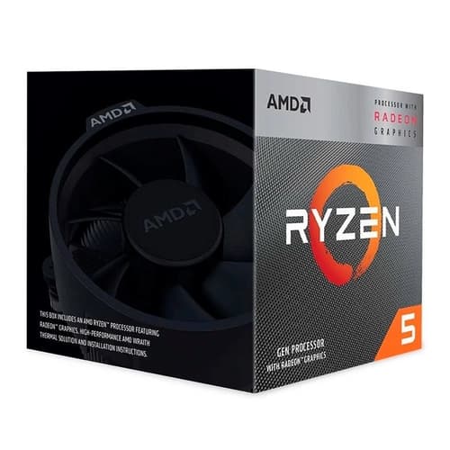 PROCESSADOR AMD RYZEN 5 3400G 4-CORE, 8-THREADS, 3.7GHZ (4.2GHZ TURBO), CACHE 6MB, AM4, YD3400C5FHSB