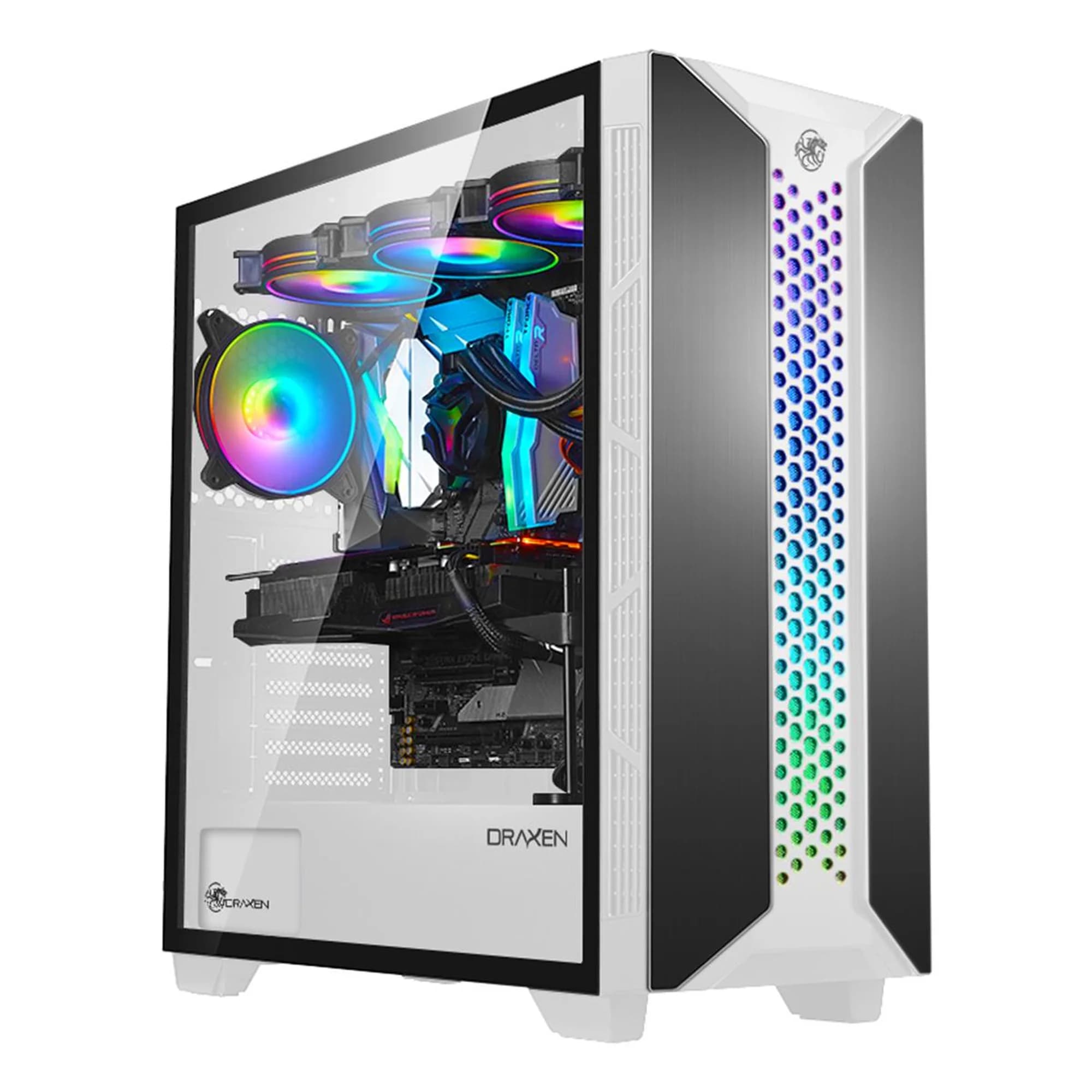 GABINETE GAMER DRAXEN THALATHA BRANCO ALUMINIO ARGB(DCA-SM-THALA5/WK)