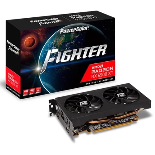 PLACA DE VIDEO AMD RADEON RX 6500XT 4GB GDDR6 POWER COLOR FSR, RAY TRACING, AXRX 6500 XT 4GBD6-DH/OC