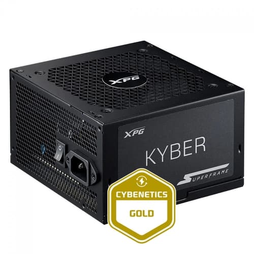 FONTE 750W XPG KYBER 80 PLUS GOLD CYBENETICS GOLD, COM CONECTOR PCIE 5.0, PFC ATIVO, KYBER750G BKCBR COM CABO DE FORCA