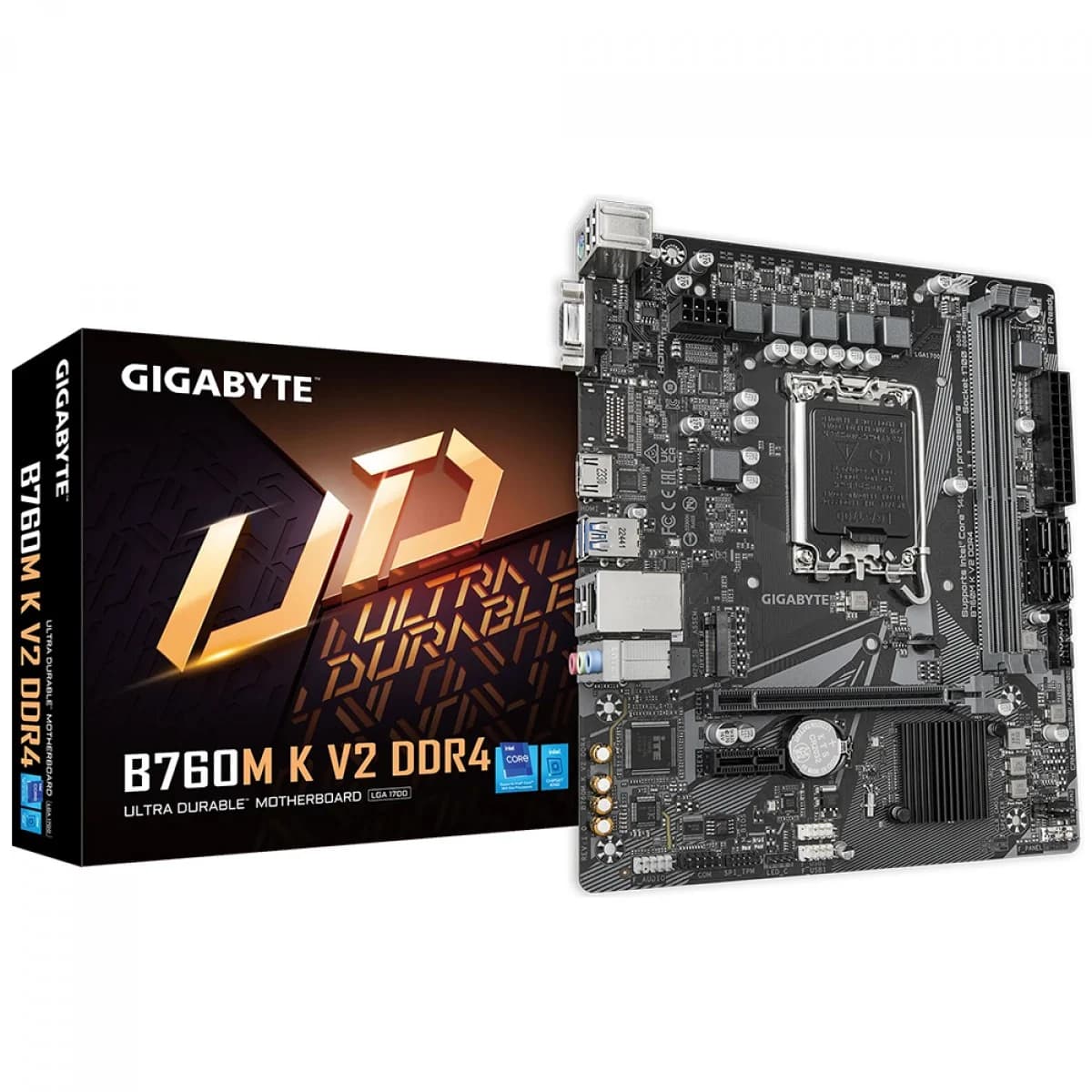 PLACA MAE GIGABYTE B760M K V2 LGA 1700 / 2XDDR4 / HDMI/ DP/ VGA / M.2 / USB 3.2